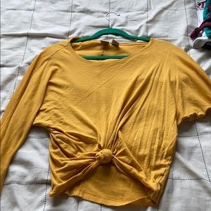 yellow knitted sweater